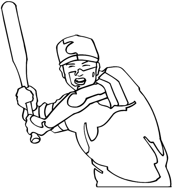 Baseball player at bat vinyl sticker. Customize on line. Sports 085-1121
